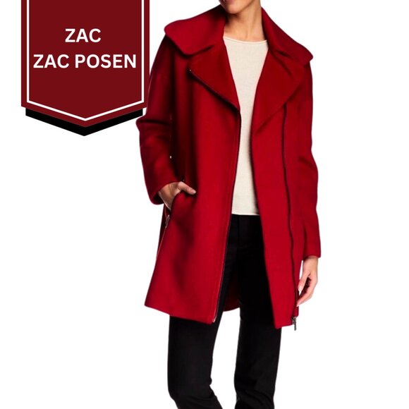 $495 Zac Posen Woman’s Wool Blend Coat. Size 8 - Picture 1 of 8